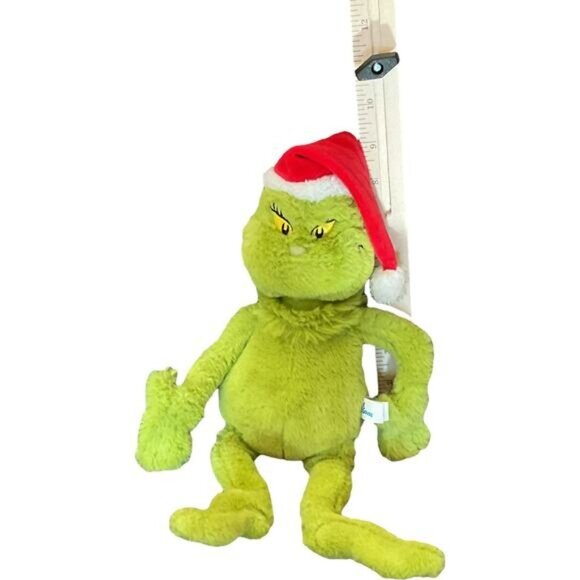 2018 Dr Seuss The Grinch Red Christmas Santa Hat Stuffed Animal Plush - Picture 7 of 7